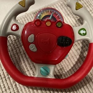Interactive Red Toy Steering Wheel